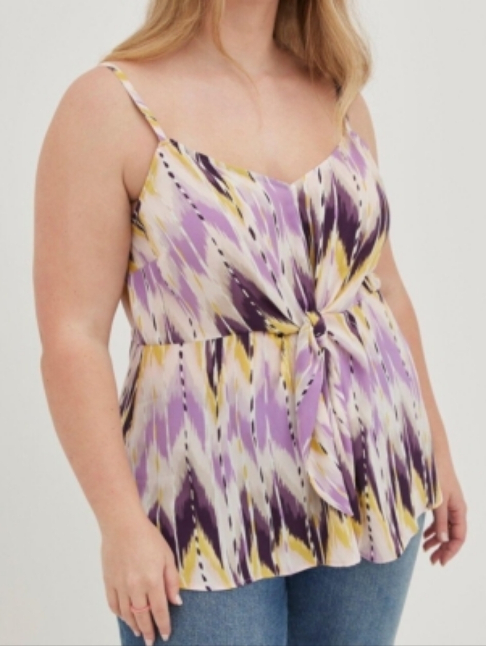 Torrid Peplum Georgette Tie-Front Purple  - Size 1 (1X)
